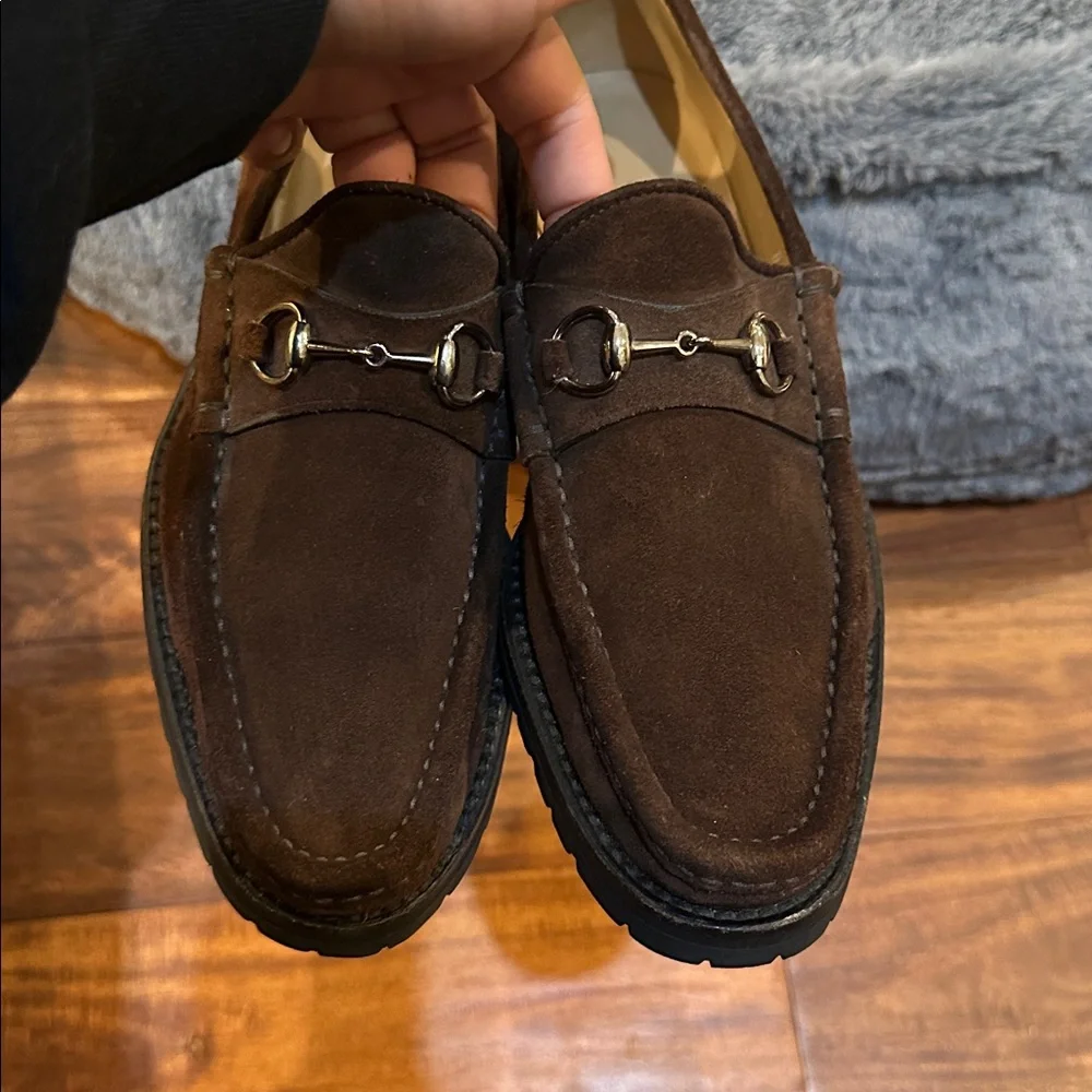 Gucci Women's Brown Suede Loafers - Picture 9 of 16